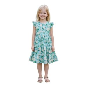 Blueberi Boulevard Girls Dress with Floral Print Size 6X Cotton